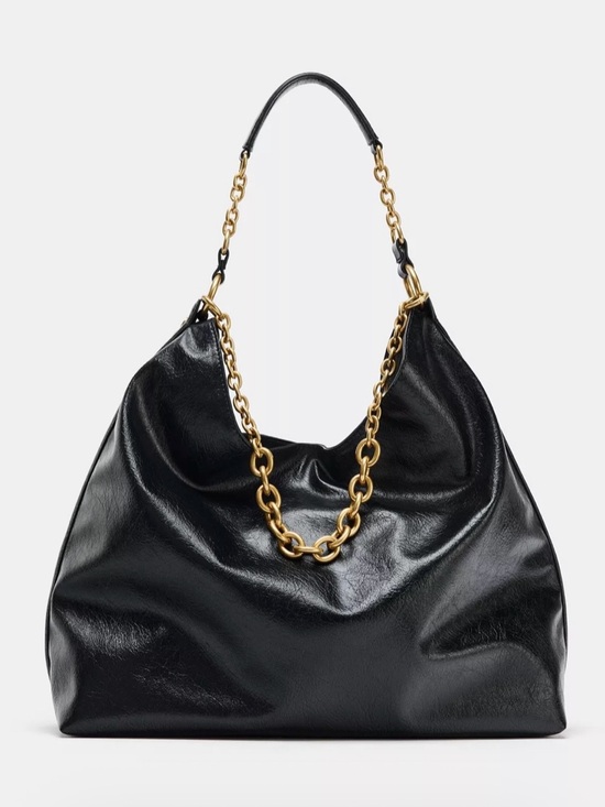 Zara Handbags - Zara Black Shoulder Bag with Gold Chain
